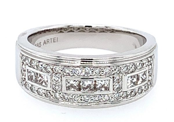 Hvitt Gull Ring M/ 0,44Ct Princess Cut Og 0,35 Ct Brillianter Twsi - Bilde 2