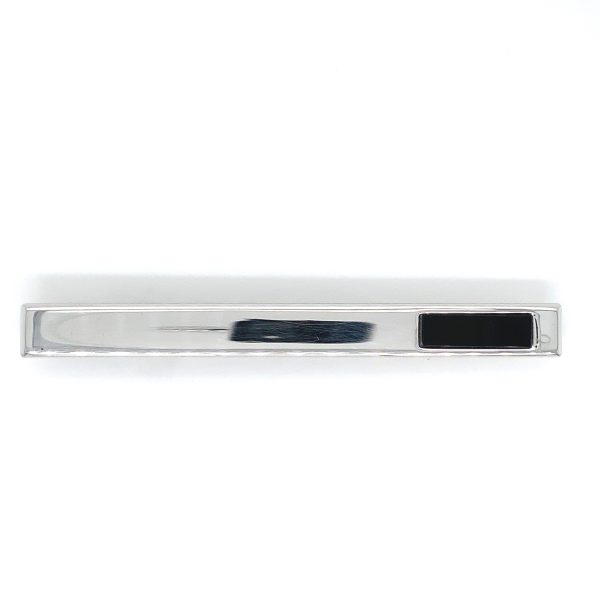 Sølv Slipsklype, Blank m/onyx
