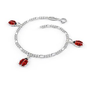 Charms-Armbånd I Sølv - Røde Marihøner