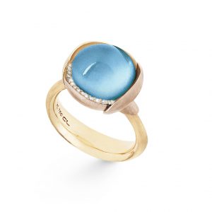 Ring Lotus Str.3 Sky blue topaz