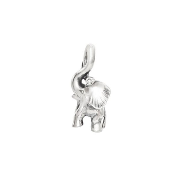 Charm Elephant Sterling Dia ,005Ct