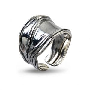 Birdie Ring Nebula Silver Slim Oxy