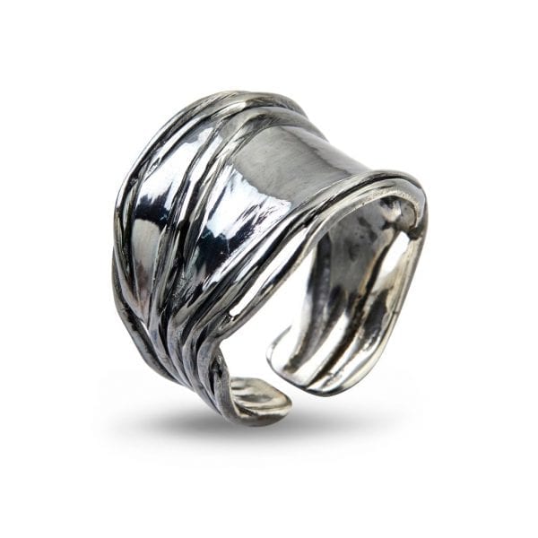 Birdie Ring Nebula Silver Slim Oxy