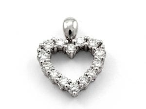 Hvitt Gull Diamanthjerte M/ 14 Diamanter Tot. 0