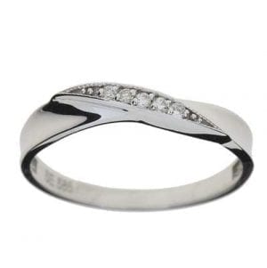 Hvittgull Ring M/ Diamant 0