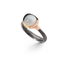 Lotus Ring Mix Hvit Månesten
