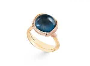 Lotus Ring Str.3 Rødt /Rosa London Blue Topas