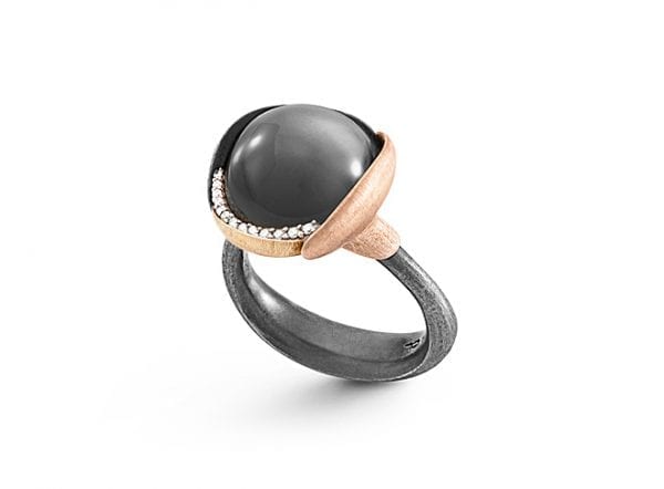 Lotusring Nr.3 Mix Grå Månesten