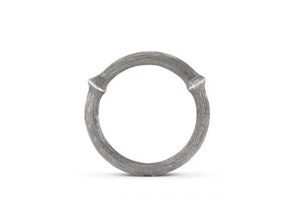 Nature Ring Nr.3 Sterling Lett Oxydert