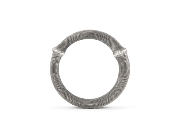 Nature Ring Nr.4 Sterling Lett Oxydert