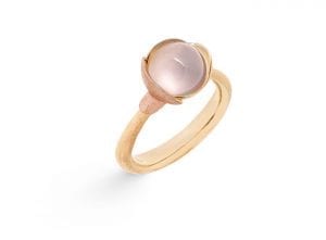 Ring Lotus 1 Rosakvarts Rosaguld 750
