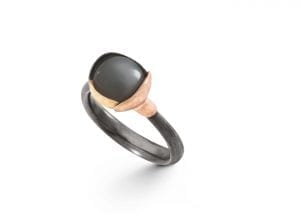 Ring Lotus Nr.1 Mix Grå Månesten