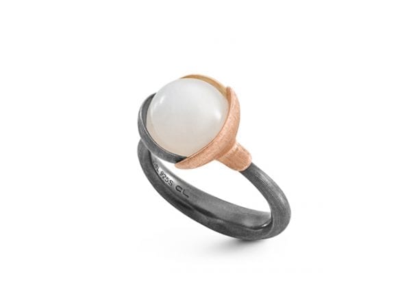 Ring Lotus Nr.2 Mix Hvit Månesten