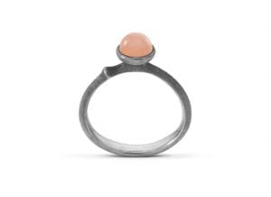 Ring Lotus Tiny Sterling Blush Månesten