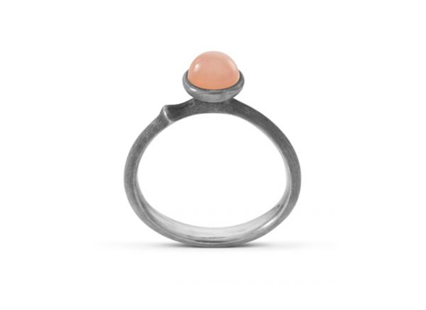 Ring Lotus Tiny Sterling Blush Månesten