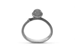 Ring Lotus Tiny Sterling Grå Månesten