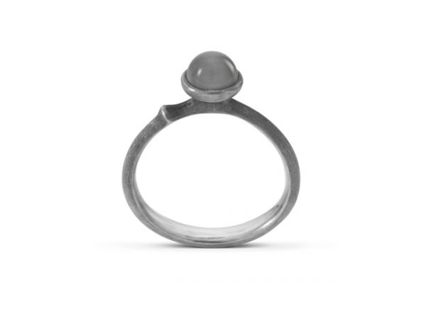 Ring Lotus Tiny Sterling Grå Månesten