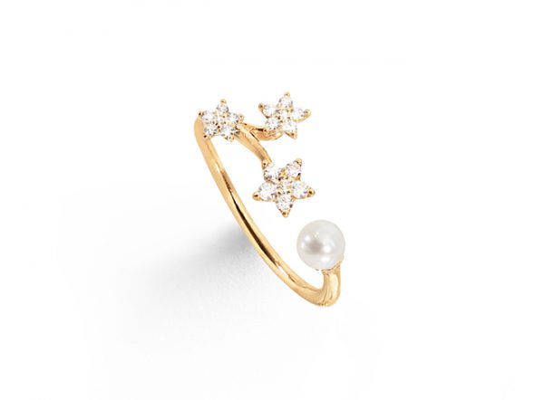 Ring Shooting Star Perle Og 18 Brill. Ialt 0