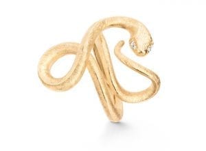 Snake Ring Stor Gult Gull