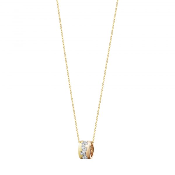 Fusion anheng  gult-, hvitt-, rose´gull  midt pavé 0.19 Ct