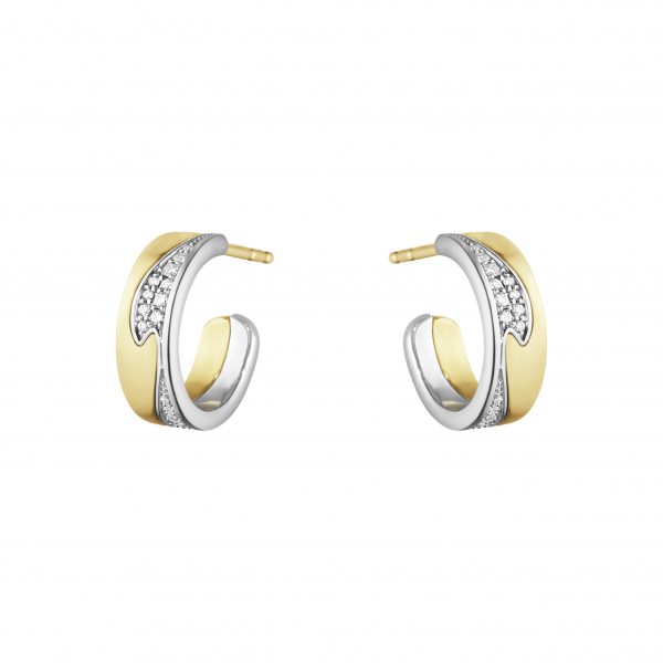 Fusion liten ørering Gult/Hvitt gull  Pavé 0.18 Ct