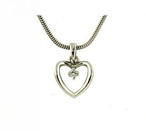 Hvitt Gull Anheng m/ Diamant0,05 Wsi
