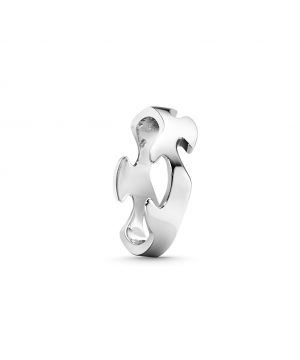 FUSION Centerring hvitt gull