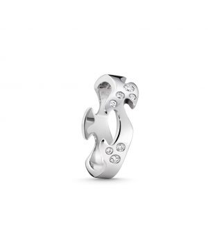 FUSION Centerring hvitt gull m/ diamanter