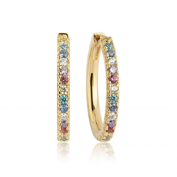 ELLERA Grande Earrings Gold plated Rainbow