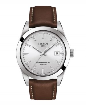 TISSOT GENTLEMAN POWERMATIC 80 SILICIUM sølv skive og rem