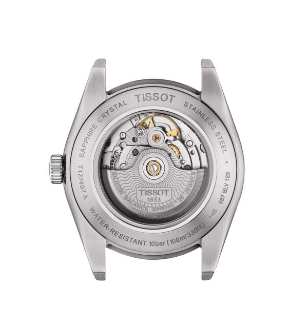 TISSOT GENTLEMAN POWERMATIC 80 SILICIUM sølv skive og rem - Bilde 4