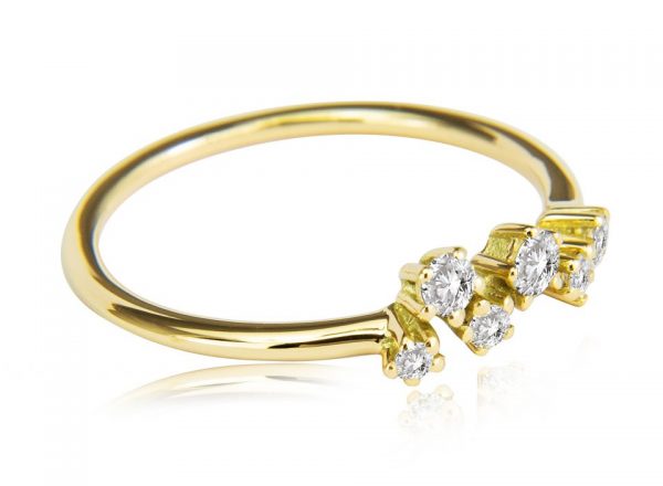 "Sparkle " ring gult gull m/ diamanter