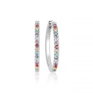 ELLERA X-Grande Earrings Silver Rainbow