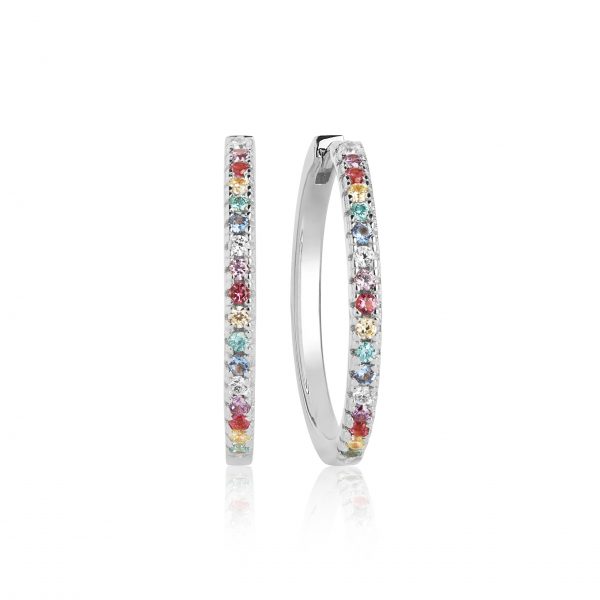 ELLERA X-Grande Earrings Silver Rainbow