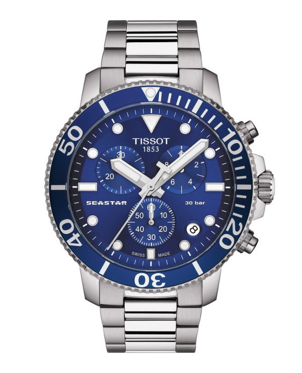 TISSOT SEASTAR 1000 CHRONOGRAPH m/ lenke - blå
