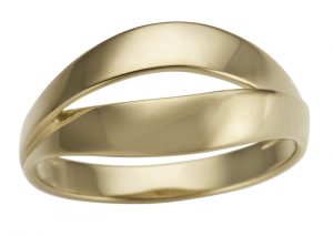 Gult gull ring gjennombrutt
