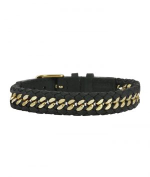Kian armband forgylt stål/lær