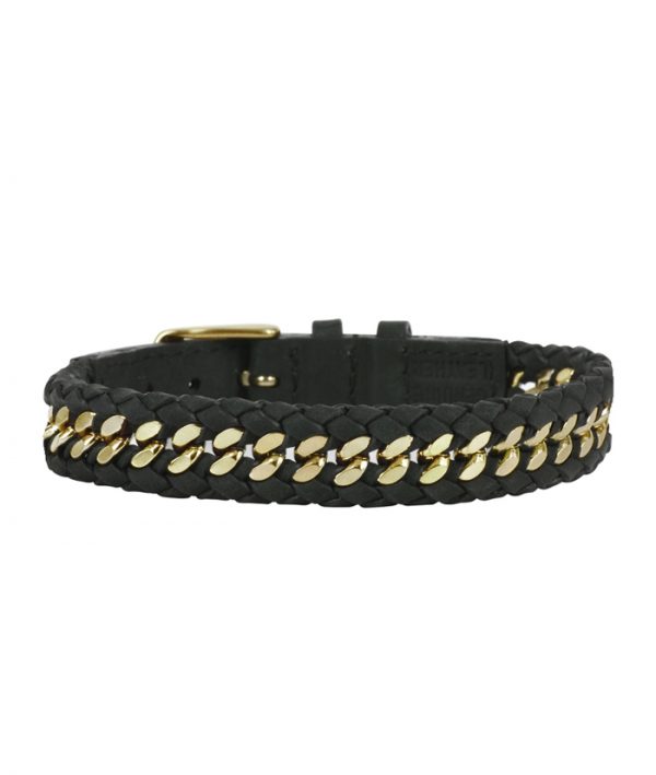 Kian armband forgylt stål/lær