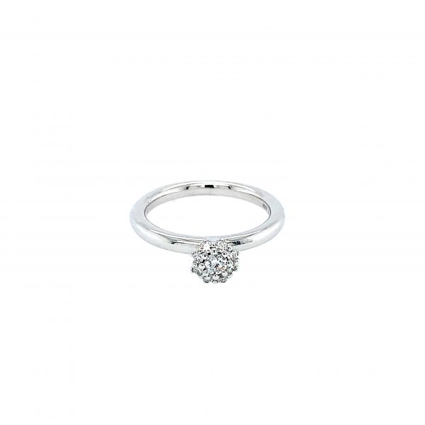 Hvitt Rosett Princess Ring 0.22Ct Twsi