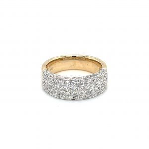 Ring hvitt/gult gull m/ 1,37ct diamanter