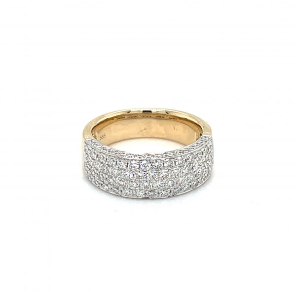 Ring hvitt/gult gull m/ 1,37ct diamanter