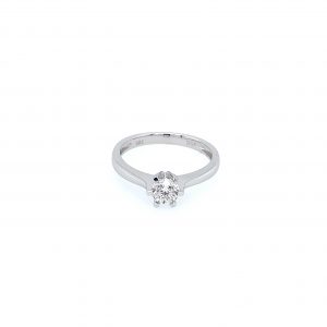 Ring 6 Klør, Hvg 14K, 1 Br. 0,50 Ct, Tw-Si