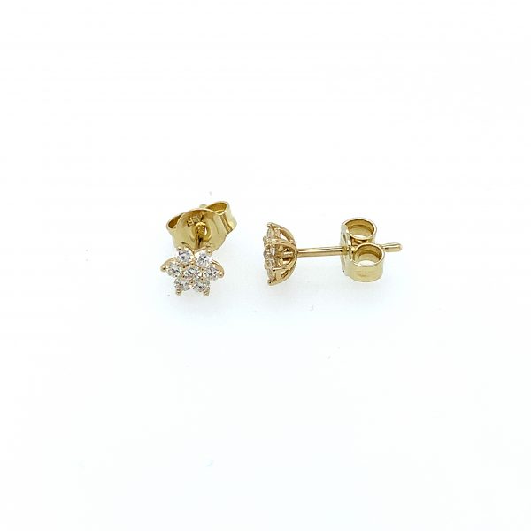 Gull stjerne ørepynt m/ diamanter 0,24ct - Bilde 2