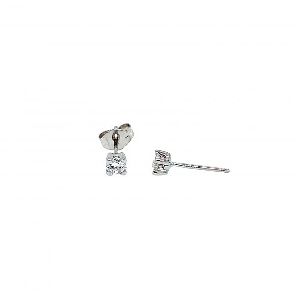 Hvitt gull ørepynt 4 klos m/ 100cut diamant 0,25ct - Bilde 2