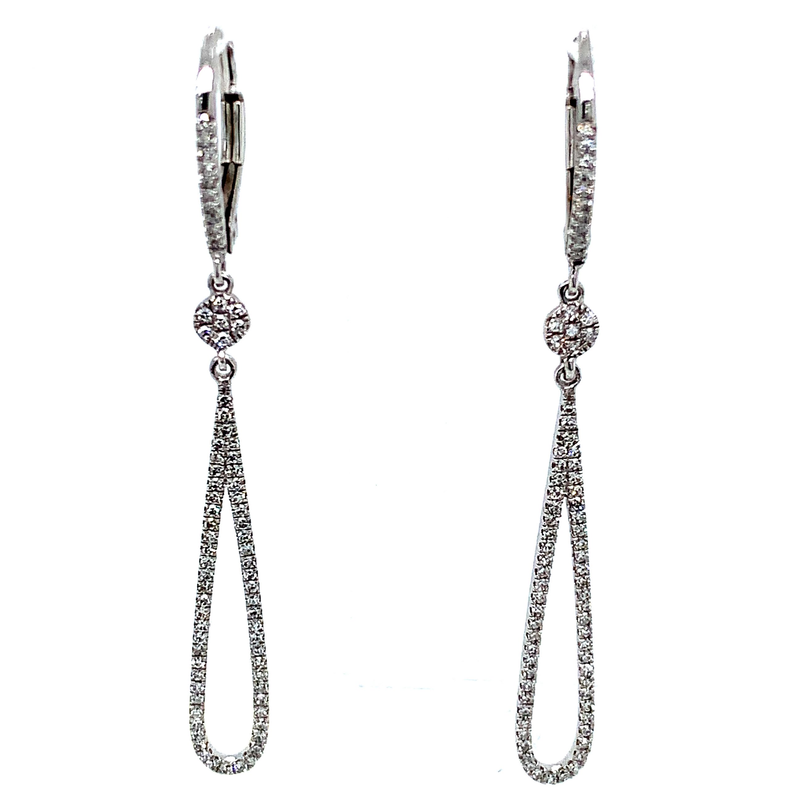 Hvitt Gull Ørepynt 14Kt M/ Diamanter 0,37Ct Twsi