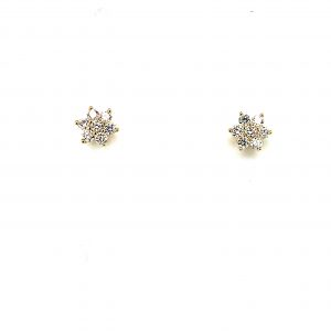 Gull stjerne ørepynt m/ diamanter 0,24ct