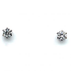 Hvitt gull ørepynt m/ 100cut diamant 0,25ct