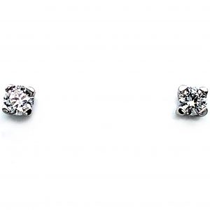 Hvitt gull ørepynt 4 klos m/ 100cut diamant 0,25ct