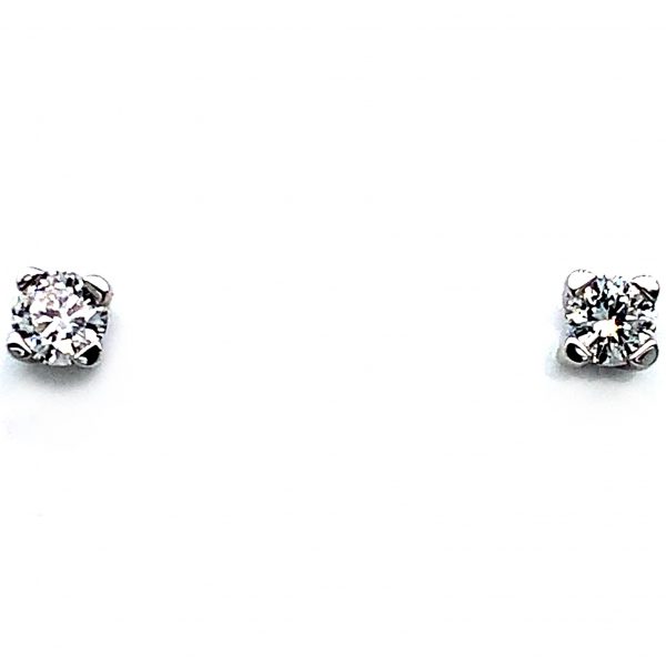 Hvitt gull ørepynt 4 klos m/ 100cut diamant 0,25ct