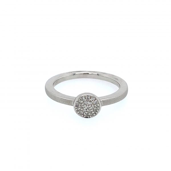 Wg Hvitt Gull Ring "Dew" M/ Diamanter